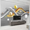 Personnalisé 3D stéréoscopique géométrique cercle boule moderne grande murale salon canapé TV fond mur Art décor peinture papier peint