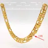 Necklace 10 mm * 600 mm 24 inch Mens 18 k Stamp Solid Gold GF Ltalian Figaro Link Chain