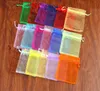 En gros de 500pcs / lot 15x20cm en organza sac bijoux sacs d'emballage de mariage favorables