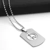 Stainless Steel Necklace Fashion Boys Long Chain Necklace Anti-War Peace Sign Symbol Pendants Necklaces