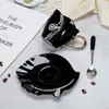 Yefine Diamonds Design Coffee Mug Creative Gift Lovers Tea Cups 3D keramische mokken met S -decoratie en schotels Y200106