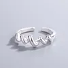 925 Sterling Silver Twist Geometryczne pierścienie zespołu dla kobiet Trendy Cool Biżuteria