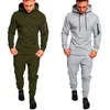 Os conjuntos dos homens do exército uniforme militar camuflagem camuflagem camuflagem camiseta + calça definir zíper hoodies esportes terno homem roupas sportswear 201118