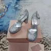 2022Ss ihåliga sandaler Grete Upper Glitter Princess Skor Storlek 35-40