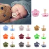 Chupetes multicolores para dormir para bebés Salud Safty Silicon Flower Bite Bite Cómodo chupete infantil Portátil Nuevo diseño Más de 3 meses 7 g / 4,2 cm