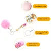 ATM Kreditkort Gripper med Clip Plush Ball Puller Kontaktlös Keychain Clip för Long Nail Woman Visitkort Hållare Clips