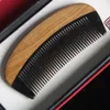 MOQ 50 PCS Anpassad logotypfickstorlek Skägg Comb Antistatic Hair Combs Handgjorda Premium Naturligt grönt sandelträ och horn för ME5621228