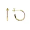 2021 Elegante 18mm Medium Roze Cz Cirkel Hoop Earring Top Kwaliteit Verguld 100% 925 Sterling Zilver Meisje sieraden Drop Ship260M