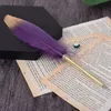 Penna a sfera con piume di struzzo per firma di matrimonio, regalo per feste di compleanno, decorazioni per la casa, ufficio, scuola WB3351