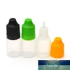 Botellas cuentagotas de plástico PE suave de 200 Uds., 5ml, botella vacía con tapa a prueba de niños, vial de líquido E recargable