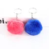 Multi Kleur 8cm Imiteren Konijnenbont Bal Sleutelhanger Pom Pom Pluche Auto Sleutelhangers Handtas Sleutelhanger Hanger