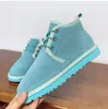 Stivaletti invernali da uomo gialli, scarpe di lana, stivali da neve con plateau da donna, stivali da uomo classici di design, cinturini casual caldi martin combat boot