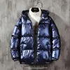 Winter Mens Glossy Jacket Mode Mäns Bomull Tjock Varma Parkas Coats Man Casual Windbreaker Thermal Sportwear Slim Jackets1