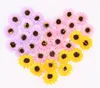 Handmade 25 pcs Sunflower Soap Flor Bouquet de cabeça com caixa de PVC Decor DIY Casamento Christmas Home Flores Fontes