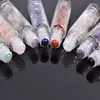 Natural Crystal Crafts Stones Essential Oil Gemstone Roller Ball Bottles Transparent Frost Glass 10ml roll on perfume bottle9727746