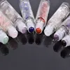 Natural Crystal Crafts Stones Essential Oil Gemstone Roller Ball Bottles Transparent Frost Glass 10ml roll on perfume bottle9727746