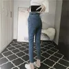 Women High Waist Elastic Skinny Denim Pencil Pants Mom Jeans Camisa Feminina Ladies Slim Casual Cropped pants Female Streetwear LJ201029