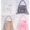 Party Pasen Konijn Mand Lange Oren Pluche Easters Eieren Emmer Bunny Smile Face Candy Gift Bag Festival Party Handtas voor Kids Gratis DHL FHH21-881