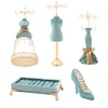 Espositore per gioielli Oggetti decorativi in stile retrò europeo personalizzato blu pavone abbronzante per gioielli mostra scaffali vetrina regalo di nozze in mostra