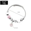 Braccialetto dolce rosa amore smalto cuore perline per le donne Fit originale braccialetti con ciondoli braccialetti con ciondolo fai da te ragazza innamorato regalo romantico