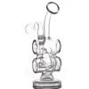 8 inchs glass Recycler Oil Rigs Heady Glass Water Bongs Double Barrel honeycomb Glass Water Pipes Hookahs Shisha with oil pot233S9591577
