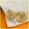 2022 Orecchini a cerchio Designer Oreno d'oro per ebrei femminile Luxury Big Stup Earrings con lettere in scatola L MENS Fashion Hoops per accessori per la sposa