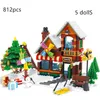 2020 City Creator Winter Village Holiday Christmas Eve Santa Claus Gingerbread House Building Blocks Education Toys C1115262B