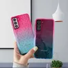 3D Diamond Gradiënt Kleur Ontwerp Duidelijke Telefoon Gevallen voor Samsung Galaxy S22 S21 S20 Ultra Fe Opmerking 20 S10 Plus A52 A72 A51 A71 A12 Schokbestendige Zachte TPU Terughoezen