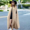 Autumn and winter new pure handmade European and American high end double sided cashmere coat women s long woolen coat LJ201106