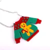 2021 Christmas Sweater Pendant Necklace for Women Gingerbread Man Chain Girls Kids Cute Trendy Jewelry Acrylic Accessories2549029