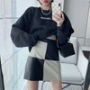 Work Dresses Alien Kitty Casual Preppy Style Women Suits Loose Chic Cotton Sweatshirts 2021 Sexy OL High Waist Plaid Bodycon Mini Skirts