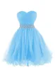 Sweetheart Short / Mini Homecoming Klänning För Graduation Sweetheart Tulle Brading Waist Special Occasion Party Gown Homecoming