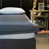 Zamontowany arkusz 100%naturalny materaca Mulberry Okładka luksusowy kolor solidny jedwabny jedwabny arkusz łóżka opaski konfigurowalny 201113