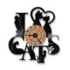Eu amo registro vintage led vinil gatinho arte silenciosa exclusiva decorativa 3d pendurado relógio de parede 7 gatos y200407