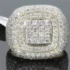Anéis de diamante completos de ouro 14K para homens Hiphop Peridot Gemstone Anillos De Bizuteria Casamento Bague Anel de joias com diamantes brilhantes 4900594