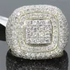 14 -krotnie złote pełne diamentowe pierścionki dla mężczyzn Hiphop Peridot kamień szlachetny Anillos de Bizuteria Wedding Bague Sparling Diamond Jewelry Ring1846287