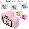 Mini macchina fotografica per bambini Rosa Fotocamera digitale HD per bambini Display a colori da 2 pollici Regalo di compleanno per bambini + Gioco di carte SD Macchina fotografica da studio LJ201105