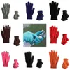 Guantes de cinco dedos, 1 par, Unisex, tejido de Cachemira de invierno, silicona, antideslizante, grueso, cálido, polar, mágico, a prueba de viento, suave, elástico #1