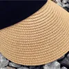 Mode sommarhattar kvinnor för fällbara solvisor tomt topp utomhus hav strand hatt kvinnlig bred grim sun hatt femalea avaktiverbar y200602