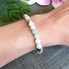 MG1101 Bracelet d'huile essentielle d'amazonite mate de 6 mm, soulagement de l'anxiété, bracelet Mala de yoga, diffuseur de pierre de lave, bracelet Boho pour femmes Y263C