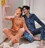 2021 Vana Javeasen Autumn Winter Coral Velvet Couple Pajamas Set Oneck Plus Size Home Service Suit Casual Sleepwear Nightwe6516332