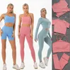 Leer Wear Trainingspakken Designer Dames Yoga Pak Gym Sportkleding Workout Trainingspak Fitness Pant Sport Drie Stuks Set Actieve Leggings Flame Outfits Spring Fashion