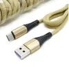 3A SNELLE SNELHEID OPLOGING 1M 3FT Gevlochten Stof Nylon Type C USB-kabels Micro USB-kabel