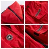 Yaya Winter Women's European Style Big Pocket Down Jacket Thicken Warm Plus Size Black White Red Snow Coat 201128