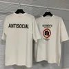 21ss Avrupa Fransa Vetements Shop Hiçbir Sosyal Medya Antisosyal Nakış Tişört Moda Erkek T Shirt Kadın Giysileri Rahat Pamuk Tee