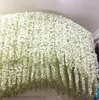 Simulation de fleurs de vigne de glycine allongée unique, décoration de scène pour studio de mariage intérieur et extérieur