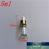 5 ML 10 ML Trasparente Trasparente Mini Flacone Contagocce di Vetro Esssentail Fiale di Olio e liquido Bottiglie Pipetta All'ingrosso Vasi 24 pz