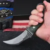 Новый Karambit нож D2 белый / черный каменный моется лезвие Full Tang Fabric Switch ручка с фиксированными лопастями когтей ножи с Kydex