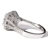 Transgems 3 Carat Lab Grown Diamond Wedding Ring Lab Diamond Accents Solid14KホワイトゴールドエンガジェメントリングY200620
