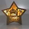 Lumière LED pour Ramadan, décoration islamique, pentagramme en bois, lumière chaude, Eid Mubarak, ornements de table musulmans